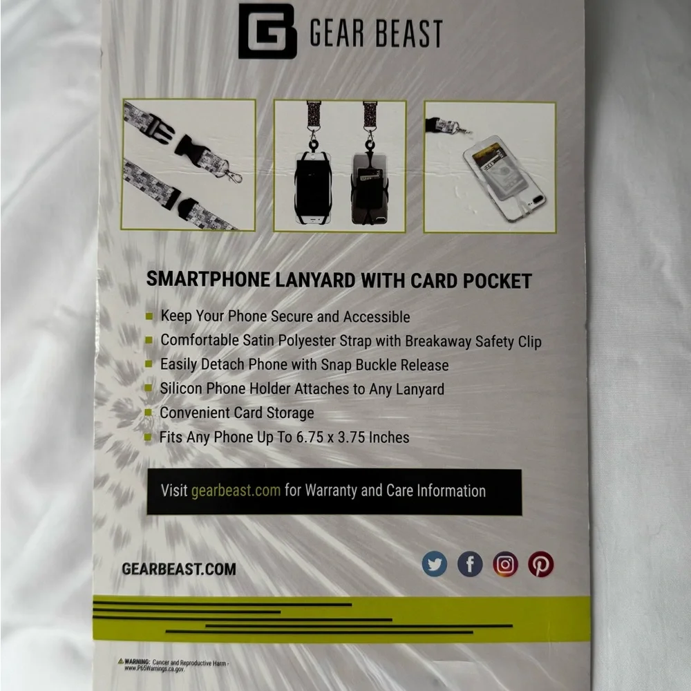 Black Phone Lanyard with Card Holder